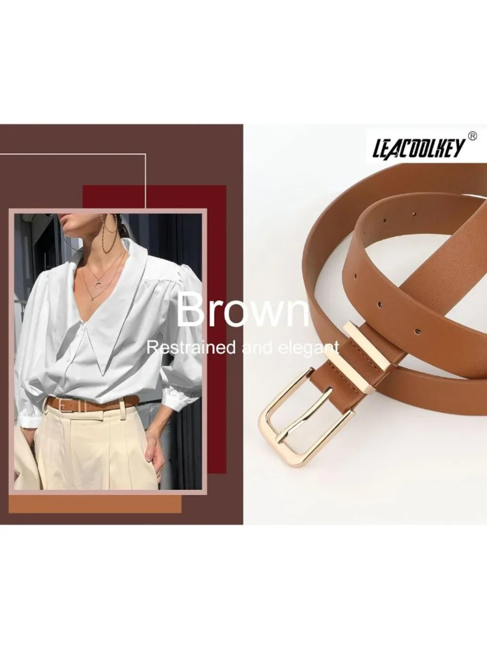 Stylish 3-Pack Women's Leather Belts for Jeans & Dresses - Gold Buckle Fashion